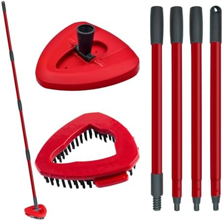 DLAIMI Mop Handle Replacement with Scrubber Brush and Base