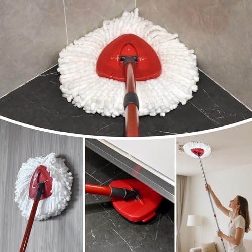 Hezane 4-Section Spin Mop Handle Base Set