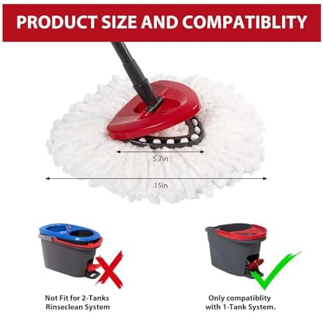 4-Pack Microfiber Mop Replacement Heads for Ocedar