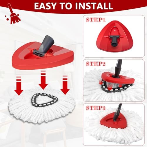 JIUMEE EasyWring 1-Tank Mop Replacement Head Red Base 1pcs
