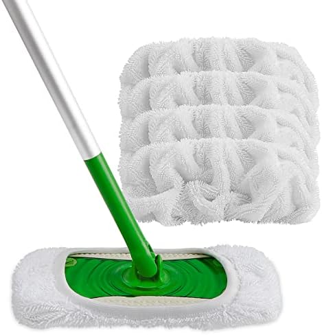 HOMEXCEL Reusable Microfiber Mop Pads Pack of 4