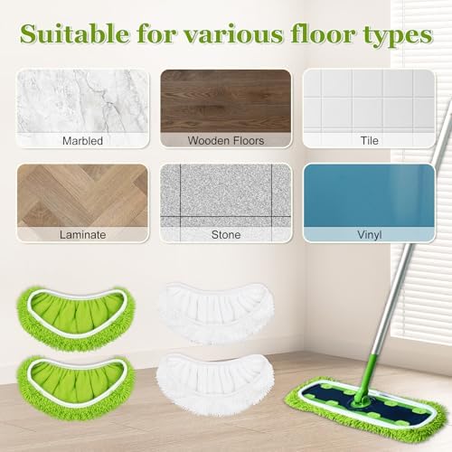 DLAIMI XL Mop Pads for Swiffer XL 4 Pack Reusable Microfiber