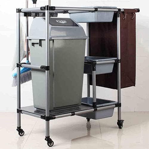 SHIJINHAO Mop and Broom Holder Stand with Storage
