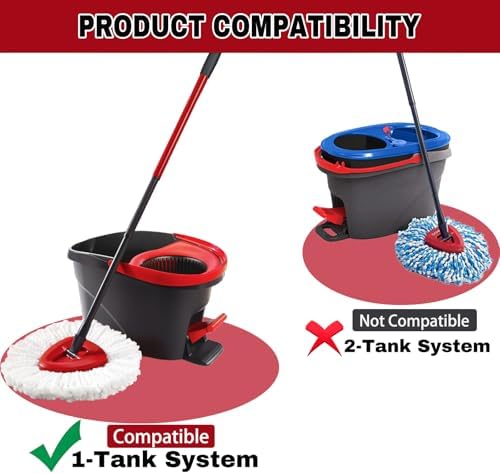 SUOSEC Spin Mop Replacement Heads 2 Pack