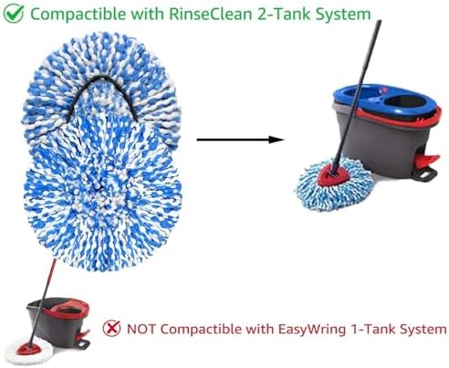FOOKCIAN 4 Pack Mop Heads for RinseClean 2-Tank System 1