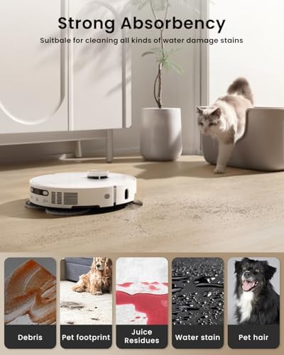 6Pcs Microfiber Mop Cloths for Roborock Robot Vacuums