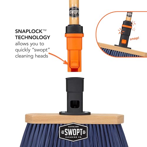 SWOPT Premium Multi-Surface Angle Broom with Cotton Mop and EVA Handles