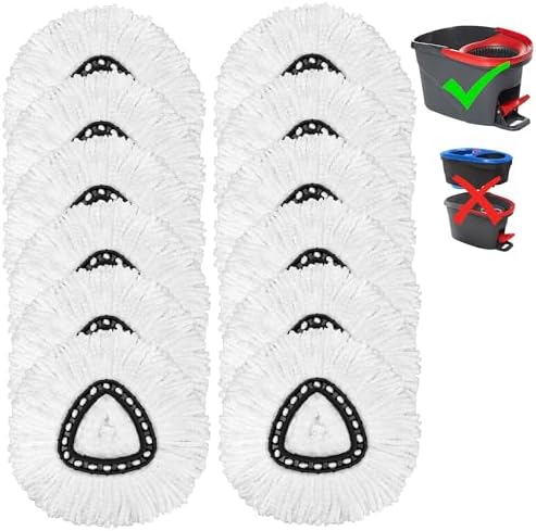 12 Pack Microfiber Mop Heads for O-Ceda Spin Mop Replacements