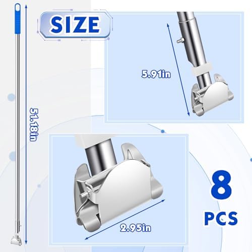 Suclain 8 Pcs Clip On Dust Mop Handle Replacement