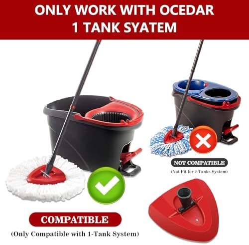 JIUMEE EasyWring 1-Tank Mop Replacement Head Red Base 1pcs