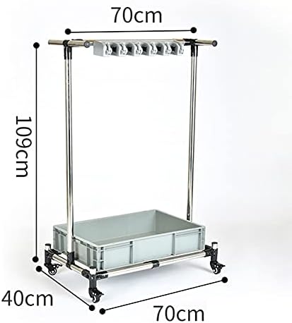 Broom and Mop Holder with 5 Tows and 6 Hooks
