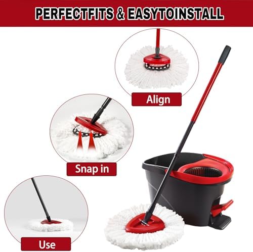 SUOSEC Spin Mop Replacement Heads 2 Pack