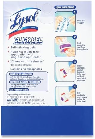Lysol Click Gel Toilet Bowl Cleaner 6 Applicators