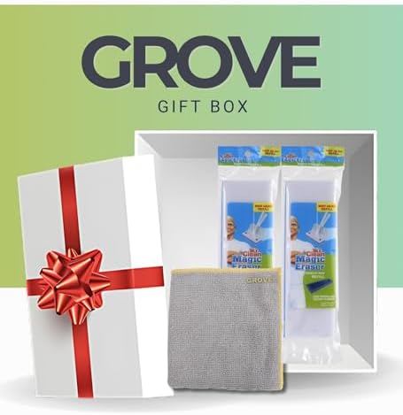 GROVE Squeeze Sponge Mop Refill Bundle - 3 Items with Microfiber Cloth