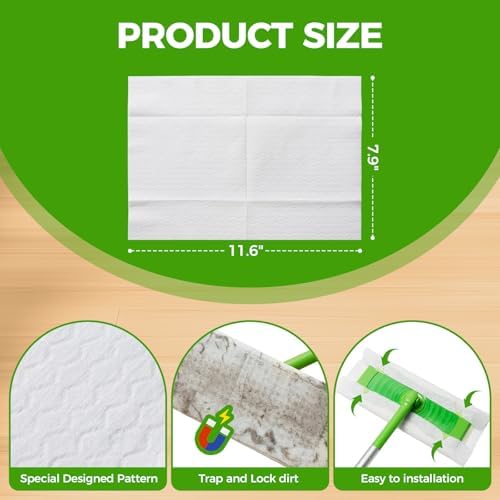 UKEENOR Dry Mop Refills - 160 Count Electrostatic Dusting Cloths