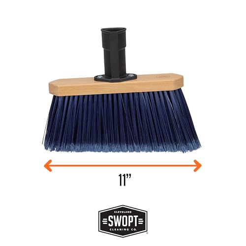 SWOPT Premium Multi-Surface Angle Broom with Cotton Mop and EVA Handles