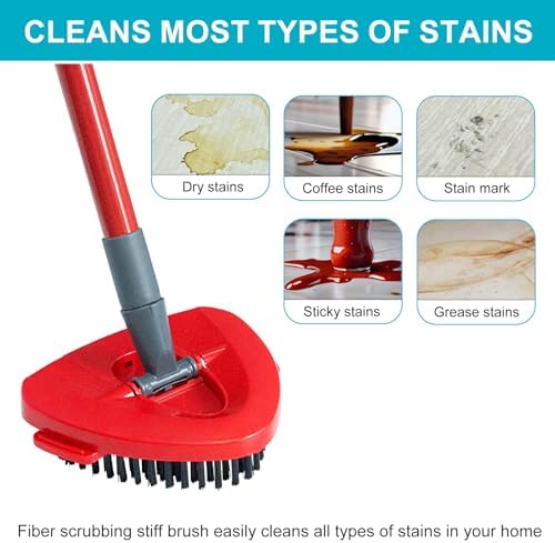 DLAIMI Spin Mop Replacement Set - 2 Microfiber Heads Sturdy Iron Handle 30-58in