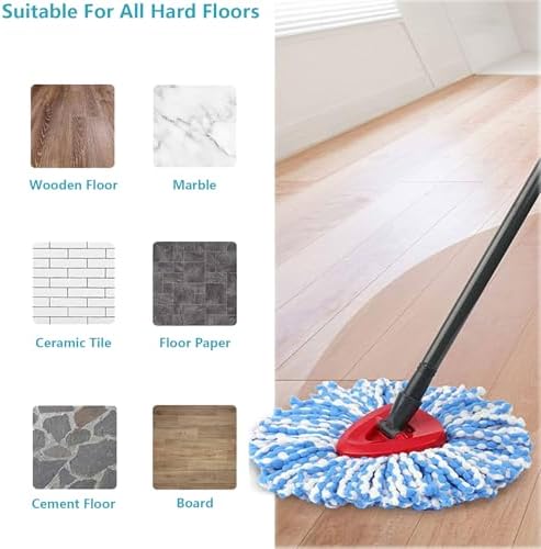 HANZENMA Spin Mop Replacement Head 4 Pack