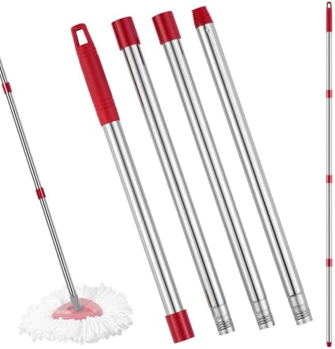 Generic Mop Handle Replacement 4 Section Red 30 to 58 1