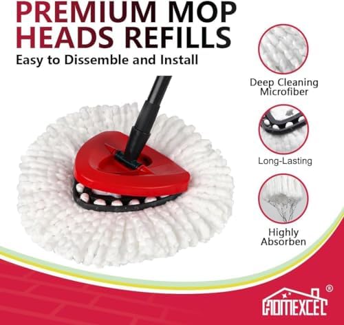 HOMEXCEL 6-Pack Mop Heads for O-Cedar EasyWring Spin Mop