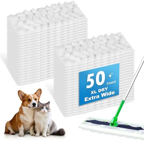 Bisenkud Extra Wide XL Dry Sweeping Cloths 50 Count Pet Heavy Duty Refills