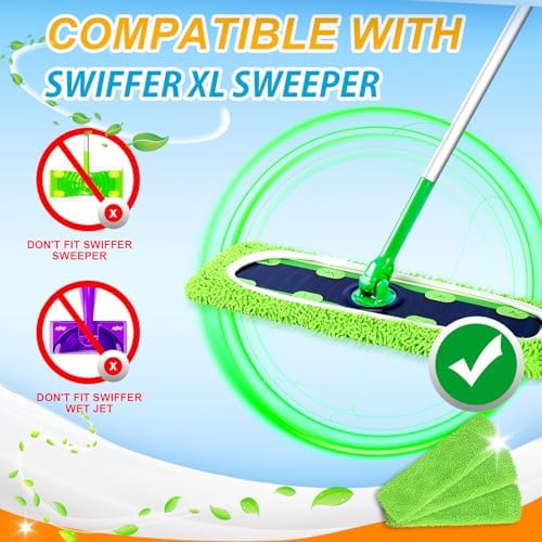 Yicotira Reusable Microfiber Mop Pads 2 Pack
