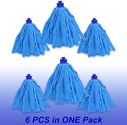 6PCS Blue Microfiber Mop Head Replacement