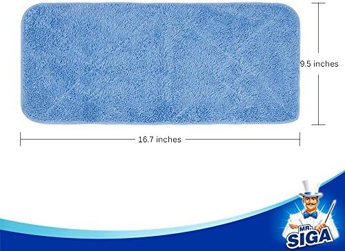 MRSIGA Professional Microfiber Mop Refills Pack of 3 42cm x 23cm