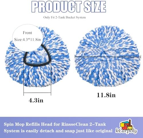 6 Pack Spin Mop Heads Replacement for O ceda RinseClean 2