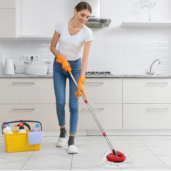Fazlynyi Red Spin Mop Handle Set for OCeda EasyWring System