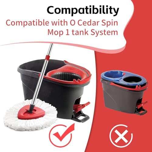 ANREKEYH Spin Mop Head Set - 2 Refills 30-58in Handle Triangle Base