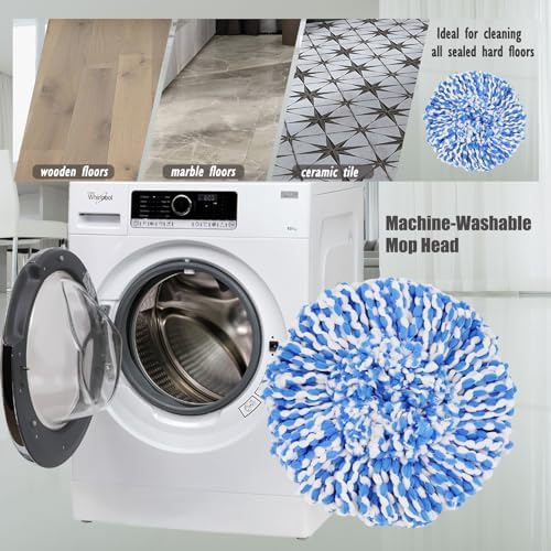 4 Pack Spin Mop Refills Microfiber Replacement Heads for 2-Tank System