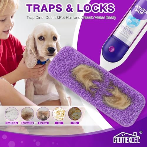 HOMEXCEL Reusable Microfiber Mop Pads for Swiffer PowerMop