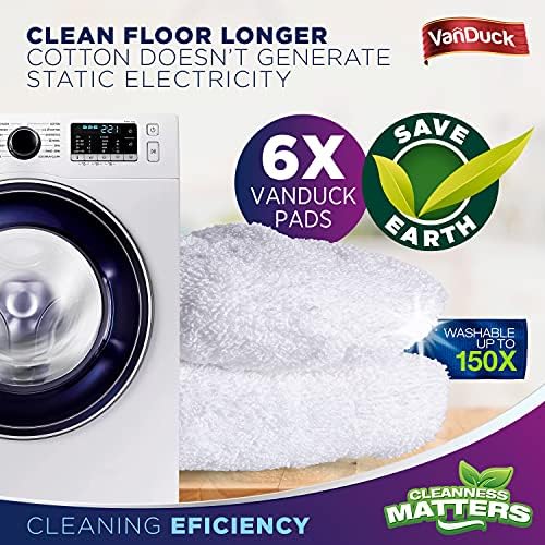 VanDuck 100 Cotton Terry Cloth Mop Pads 6-Pack