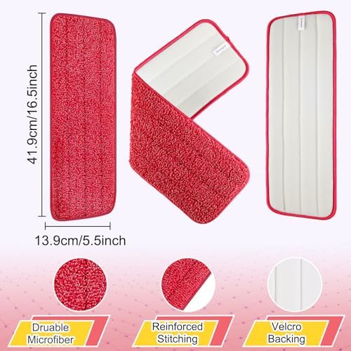 ZIYUNBIXI 165 Inch Reusable Microfiber Mop Pads 6 Pack