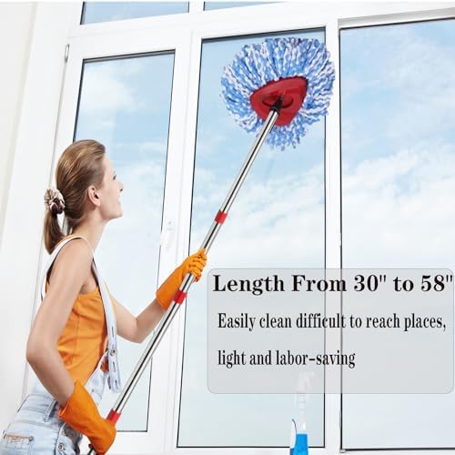 Fazlynyi Spin Mop Handle 4-Section Adjustable