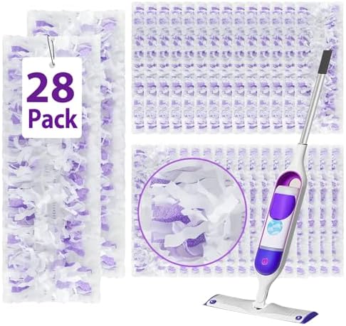 SAUAUSUN 28 Count Disposable Power Mop Pads Refills