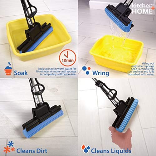 Kitchen Home PVA Sponge Roller Mop Head Refills - 3 Pack