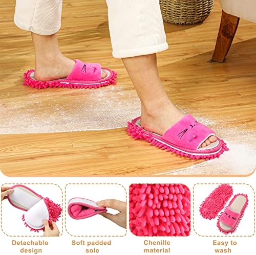 Wesiti 4 Pairs Microfiber Mop Slippers for Women 1