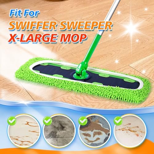 Yicotira Reusable Microfiber Mop Pads 2 Pack