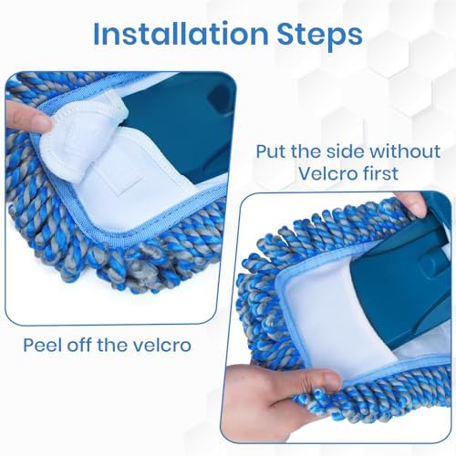 TrueYee 2 Pack Microfiber Mop Replacement Pads for Dry and Wet Cleaning