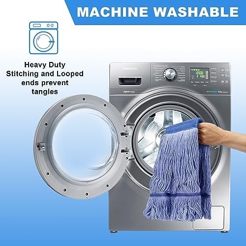 Pack of 6 Heavy Duty Blue String Mop Refill Heads