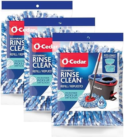 O-Cedar RinseClean Spin Mop Microfiber Refill Pack of 3