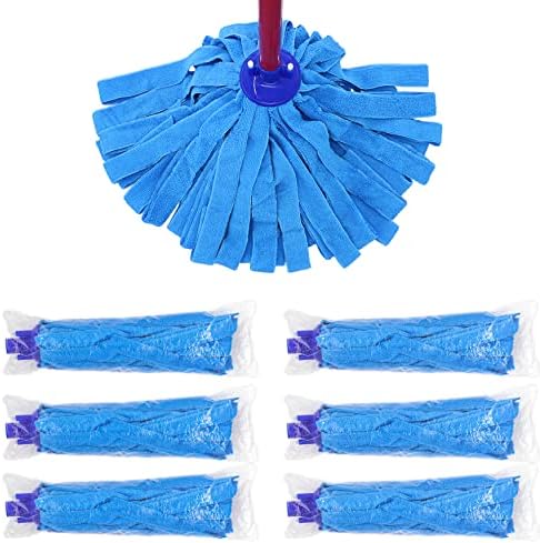 6PCS Blue Microfiber Mop Head Replacement