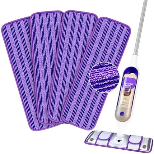 4 Pack Reusable Swiffer PowerMop Pads with Cationic Material 1