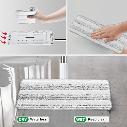 HiBaBy Microfiber Mop Pads 3 Pack - 13 x 49 Flat Mop Refill Replacement
