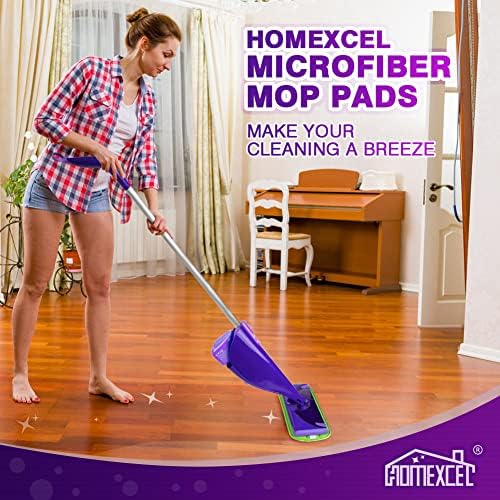 HOMEXCEL Microfiber Mop Pads Refill Pack of 4