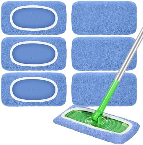 Loveco Reusable Mop Pads for Swiffer Mop - 6 Pack Blue