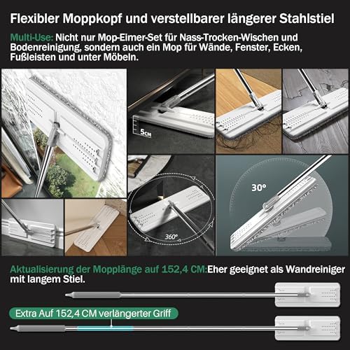 JOYMOOP Mop Handle Extension Rods Pack of 2