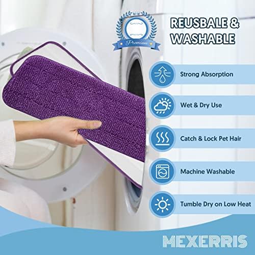 7 Reusable Mop Pads for Swiffer PowerMop - MEXERRIS Microfiber Refills